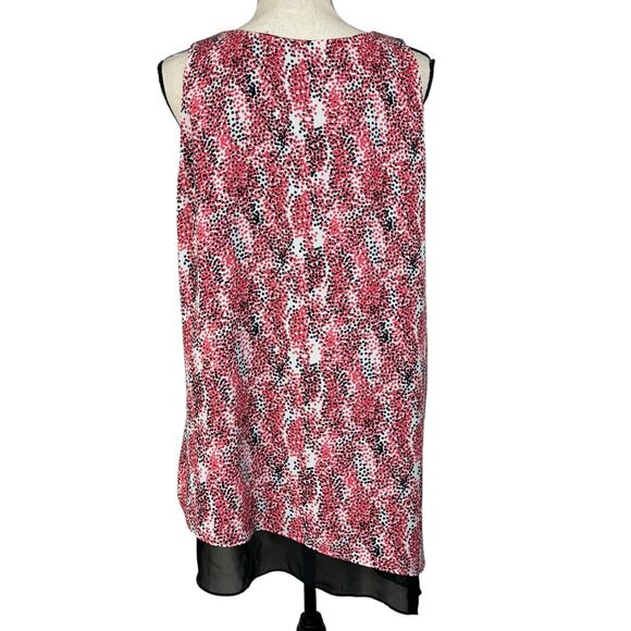 Zac & Rachel X-Large Top Sleeveless Asymmetrical Lined V-Neck Abstract Dots - Picture 5 of 9